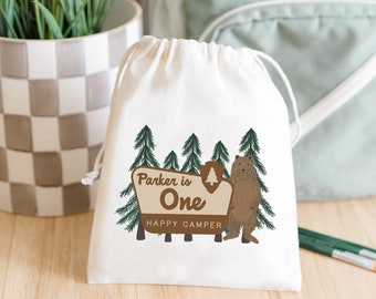 Personalized Goodie Bag -Kids Goodie Bag -Customized Goodie Bag -One Happy Camper -Camp Party Theme -Kid Party Favor -Camping Birthday Party