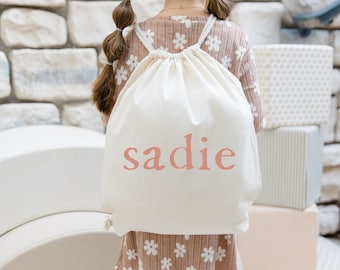 Mochila infantil personalizada com cordão – Mochila com nome personalizado