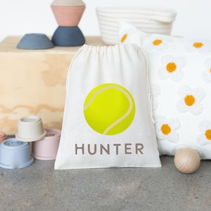 Tennis Ball Party Favor - Sports Birthday Bag - Kids Goodie Bag -Customized Game Day Bag -Childrens Name Bag -Kids Party Favor -Sports Snack
