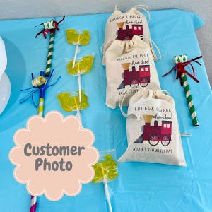 Train Birthday Bag - Kids Birthday Favors -Customized Goodie Bag -Custom Name -Childrens Name Bag -Kids Party Favor -Chugga Chugga Choo Choo image 5