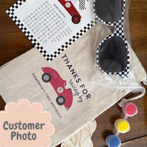 Race Car Birthday Bag - Kids Birthday Favors -Customized Goodie Bag -Custom Name -Childrens Name Bag -Kids Party Favor - Racing BY Birthday image 5