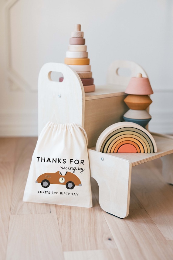 Race Car Birthday Bag - Kids Birthday Favors -Customized Goodie Bag -Custom Name -Childrens Name Bag -Kids Party Favor - Racing BY Birthday