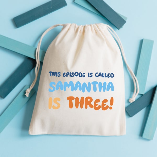 Two-ey Birthday Favor - Doggy Bags -Customized Goodie Bag -Custom Name -Animal Bag -Kids Party Favor -Twoey Birthday -This Episode is Called