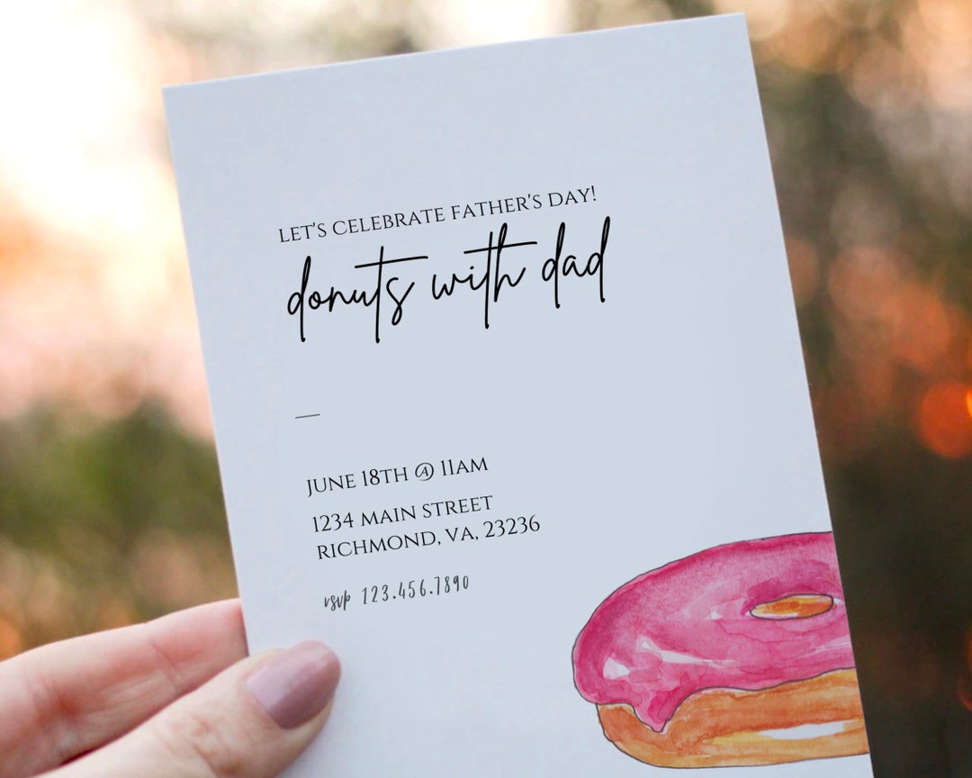 Fathers Day Invitation Donuts for Dad Donuts With Dad Invite Fathers ...
