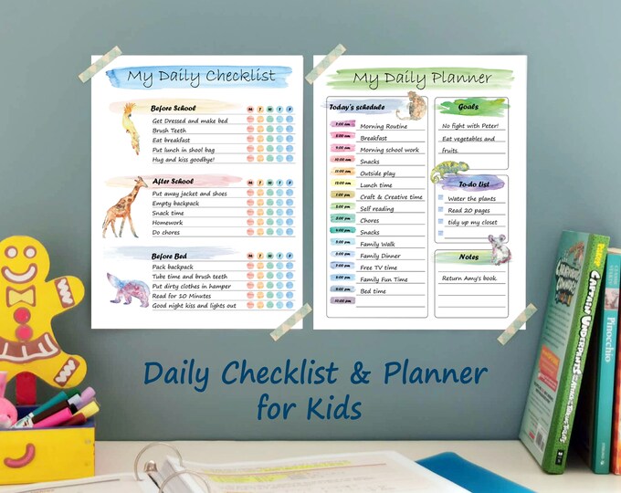 Printable Kids School Planner | Digital Download & Editable | Calendar ...