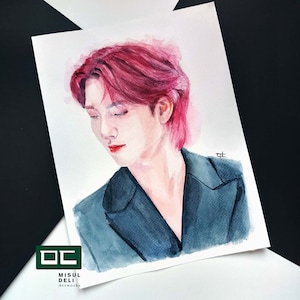 Dix-sept aquarelle originale de Joshua || Aquarelle originale SVT || Fanart, K-pop Cadeau Carat Peinture Impression Peinture