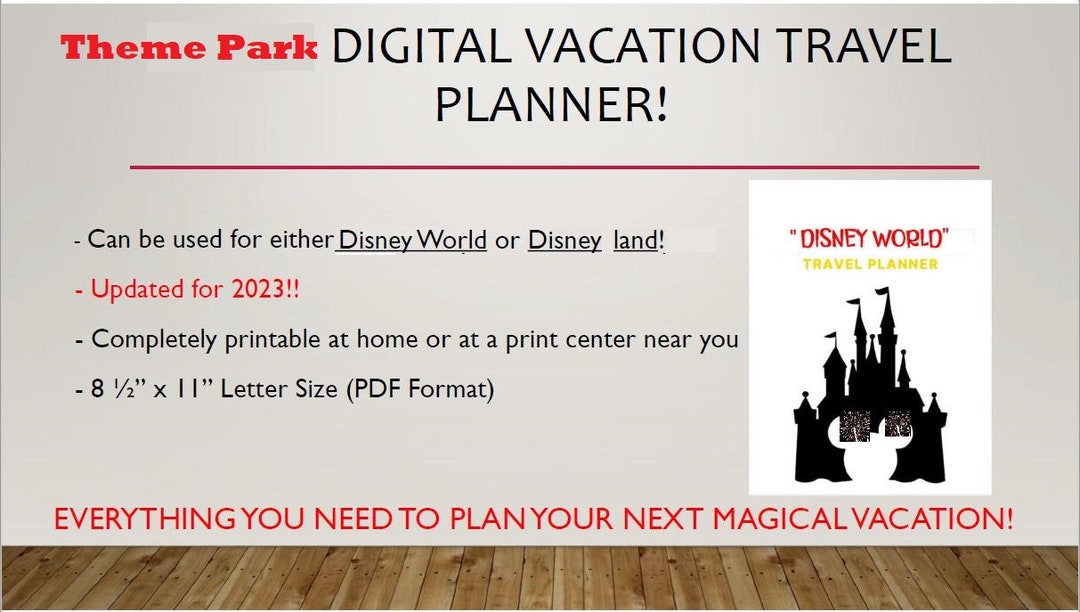 Florida Theme Park WDW Digital, Printable Family Vacation Travel ...