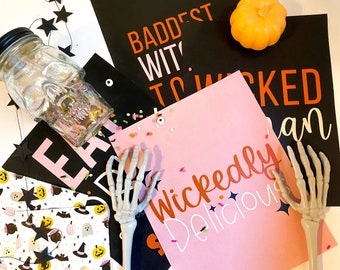 Printable Halloween Wall Art Bundle | Wicked Witch Prints | Halloween Bar & Drink Prints l Halloween Digital Downloads