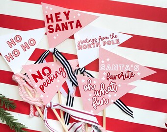 Santa’s Favorite Printable Christmas Pennant Flags BUNDLE | Christmas Holiday Printable Flag | Santa Gift Prints