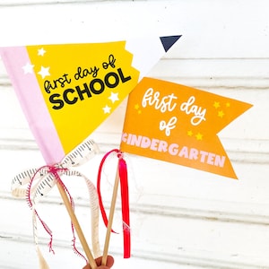 Back To School Printable Kids Pennant Flags | Kids Basket Decor Flag | First Day of School Prints