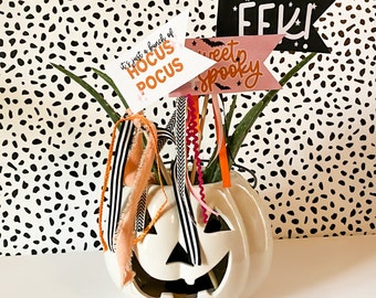 Printable Halloween Flags | Kids Boo Basket Flag | Halloween Trick or Treat Prints