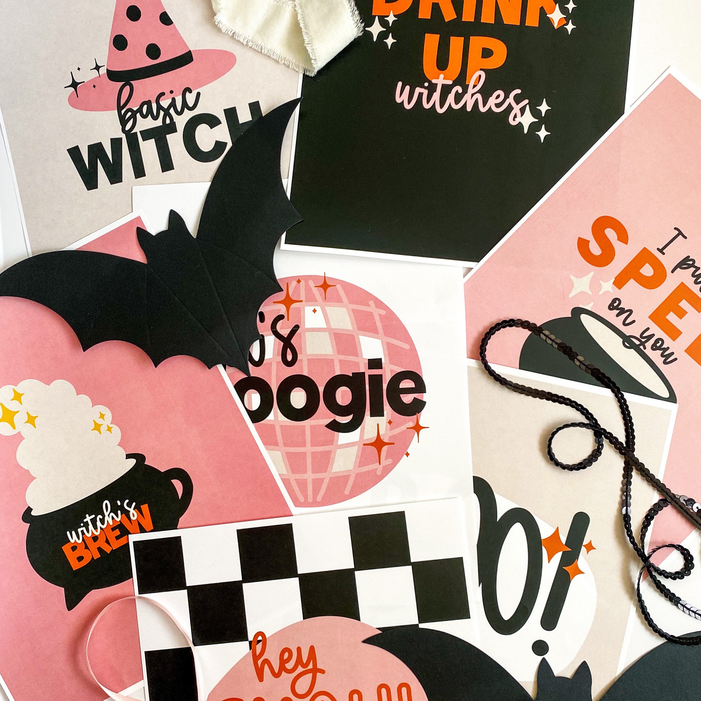 Printable Halloween Art Print Bundle | Girls Basic Witch Prints ...