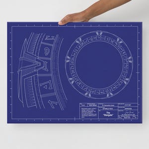 Stargate Blueprint gespannte Leinwand | Stargate Sammler Geschenk