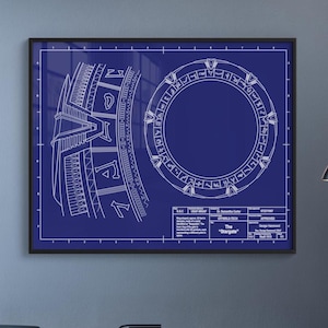 Stargate Blueprint | Stargate SG-1 Fine Art Print 18x24