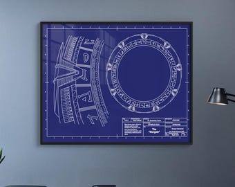 Plan de la porte des étoiles | Impression d'art Stargate SG-1 18 x 24