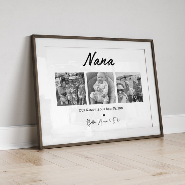 Custom Nana Photo Gift Print, Personalised Nanny Gift from Grandchild Grandchildren, Gran Birthday Gift, Grandma Mothers Day Gift Print