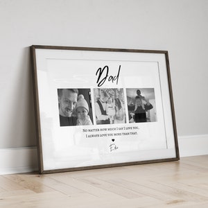 Custom Dad Gift Print, Personalised Gift from Son Daughter, Daddy Birthday, Father Photo Print, Family Wall Art, Christmas Gift, Dad Gift