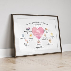 Stampa regalo personalizzata per ringraziare gli insegnanti, regalo di ringraziamento per gli insegnanti, regalo di fine anno per gli insegnanti, regalo per i mentori dei diplomati, regalo per la scuola primaria