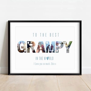 Stampa fotografica personalizzata del nonno, regalo di compleanno sentimentale per il nipote, decorazione da parete per il neo-nonno, regalo per la festa del papà, regalo di Natale