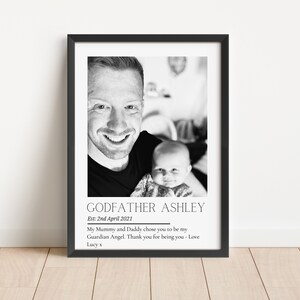 Personalised Godfather Print, Fathers Day, Gift Godson Goddaughter, Godfather Birthday, Custom Gift Godfather, Godparents Proposal, Uncle