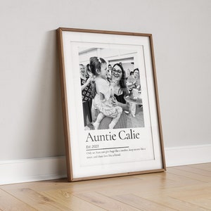 Stampa regalo personalizzata per zia, regalo fotografico da nipote, regalo di compleanno per zia, regalo per la festa della mamma, regalo di compleanno per sorella da bambina per lei