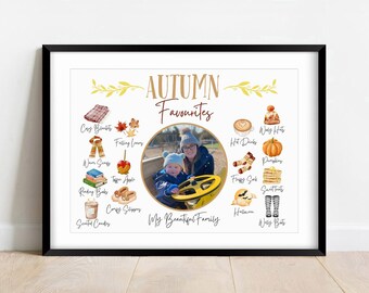 Personalisierter Herbst Fotodruck, Herbst Dekoration, Herbst Dekoration
