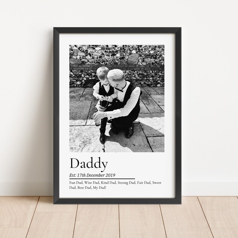Personalised Daddy Photo Print, Custom First Father's Christmas Gift - Etsy