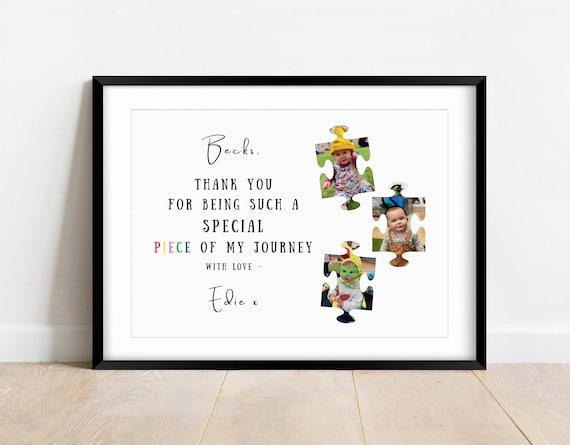 Personalised Puzzle Photo Print, Nursery Teacher Thank You Gift, Leaving Gift