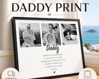 Personalisierte Papa Fotodruck, erste Vatertagsgeschenk, benutzerdefinierte Gedicht Andenken