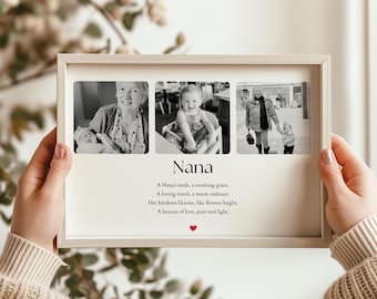 Personalised Gift for Nana Photo Print Keepsake from Grandchildren, Birthday Frame