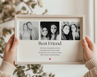 Personalised Friend Photo Collage Print, Friendship Quote Keepsake