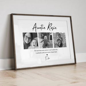 Regalo fotografico personalizzato per la zia, stampa personalizzata per la zia da parte di nipote, ricordo di compleanno per la zia, regalo unico per la zia, regalo di compleanno per la sorella