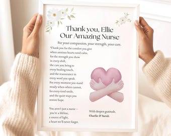 Personalised Nurse Appreciation Print: Custom Thank You Gift