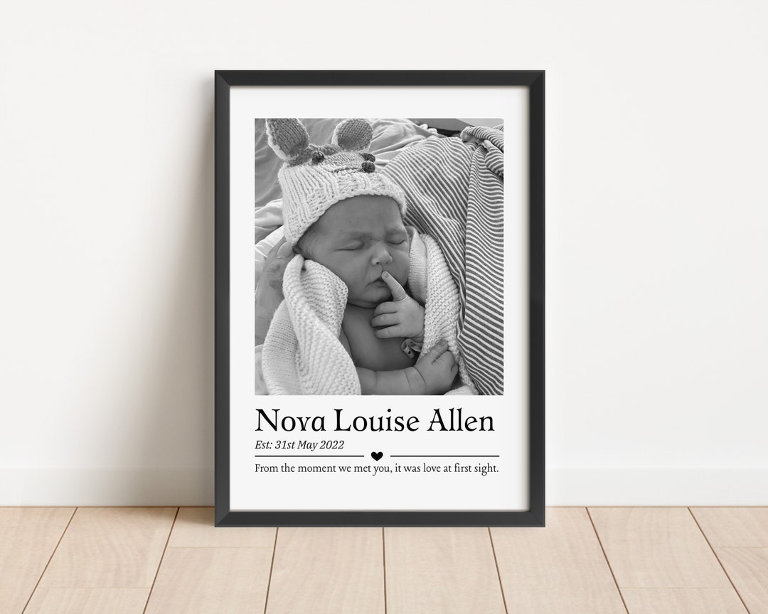 Personalised New Baby Photo Print, Newborn Gift, New Parents Gift