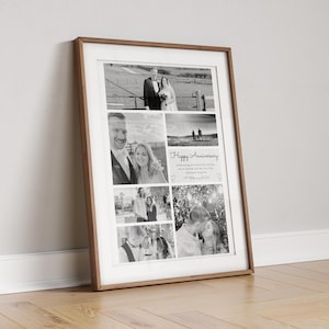 Impresión de collage de fotos de aniversario personalizado: recuerdo de pareja personalizado