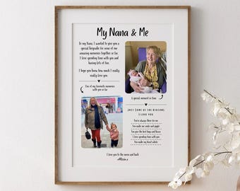 Personalised Our Nanny & Us Print | Custom Nana Birthday Keepsake