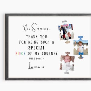 Personalised Puzzle Photo Print, Nursery Teacher Thank You Gift, Leaving Gift image 11