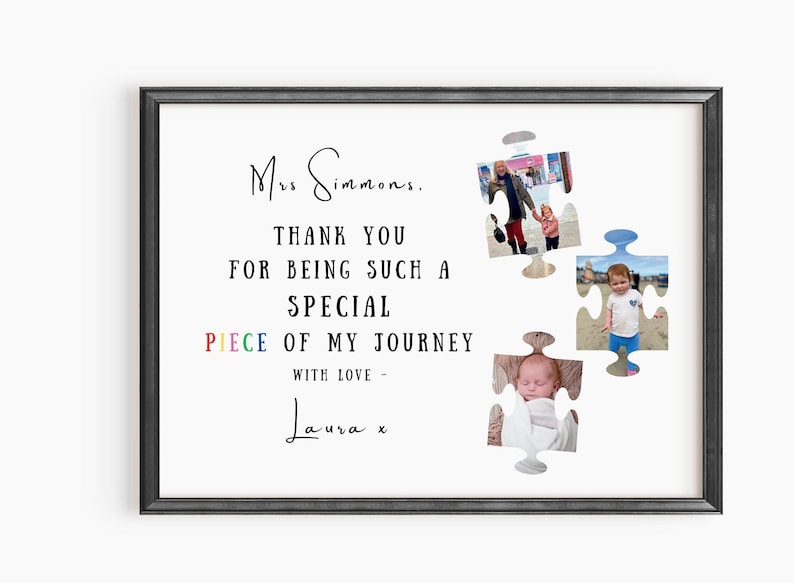 Personalised Puzzle Photo Print, Nursery Teacher Thank You Gift, Leaving Gift image 11