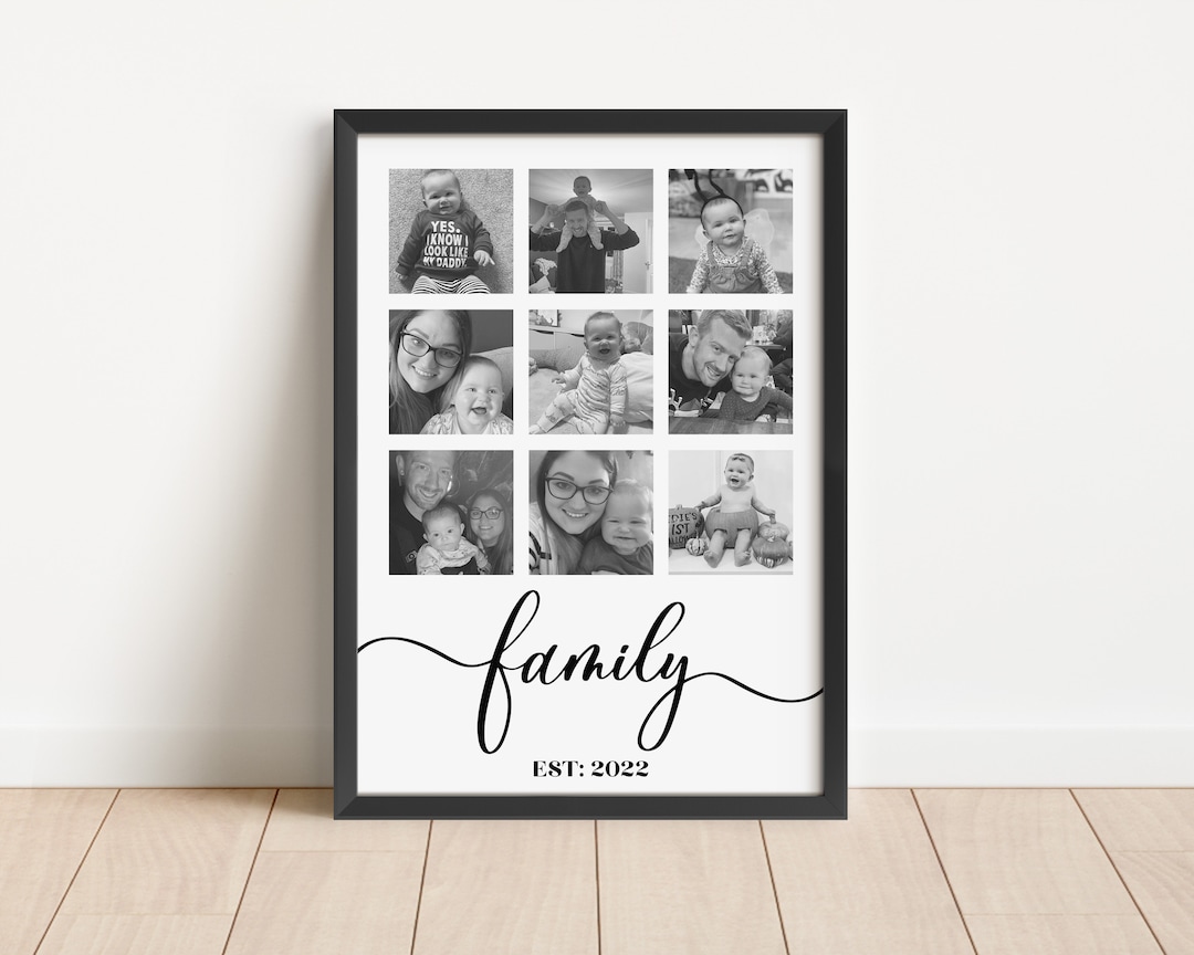 Custom Family Photo Collage, Keepsake Poster, Gift for New Family, New ...