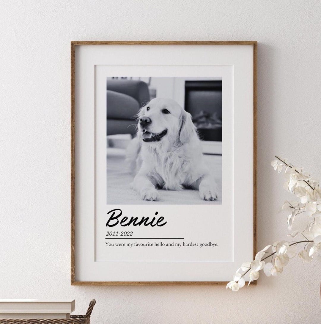 Custom Pet Memorial Print, Dog & Cat Loss Remembrance Gift, Paw Print ...