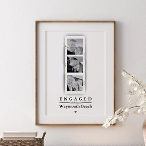 Custom Engagement Polaroid Print, Newly Engaged Couple Keepsake, Photo Proposal Gift