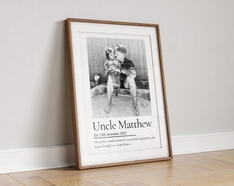 Personalised Uncle Photo Print, Nephew Niece to Uncle, Uncle Birthday Gift, Custom Uncle, Brother Gift from Children, Uncle Family Gift
