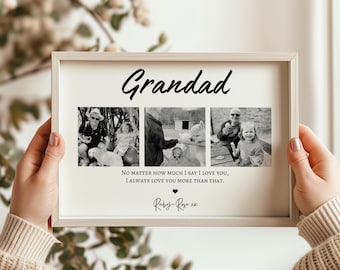 Personalised Grandad Photo Print Custom Family Memory Wall Art Gift Fathers Day Keepsake