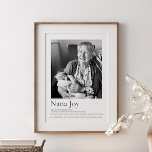Custom Nana Photo Print: Sentimental Gift for Grandma, Nanny, Nonna