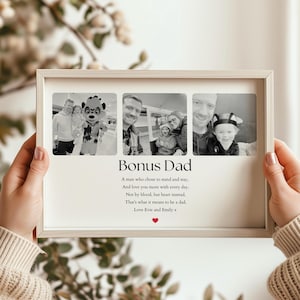 Personalised Stepdad Photo Print, Custom Family Picture Gift