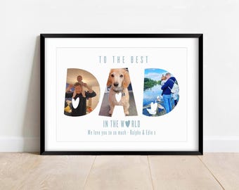 Personalisierte Papa Foto Brief Druck, Benutzerdefinierte Bild Collage Geschenk für Vater Andenken