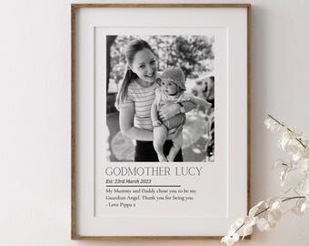 Personalised Godmother Photo Print, Godchild Gift