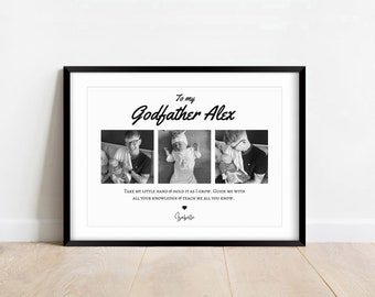 Personalised Godfather Photo Print, Custom Godparent Gift