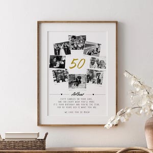 Personalisierte 50. Geburtstag Foto-Collage, 50. Geburtstag Geschenk, 50. Geburtstag Party Decor, 50. Geschenk Mutter Vater Freund, Polaroid Art