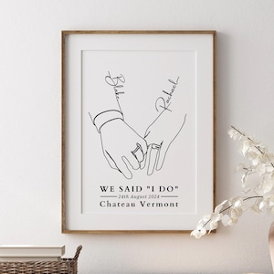 Personalised Wedding Gift Print, Wedding Day Gift for Her Him, Anniversary Gift, Birthday Gift for Boyfriend Girlfriend, Wedding Keepsake